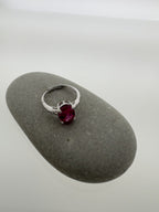 Handgemaakte zilveren ruby ring