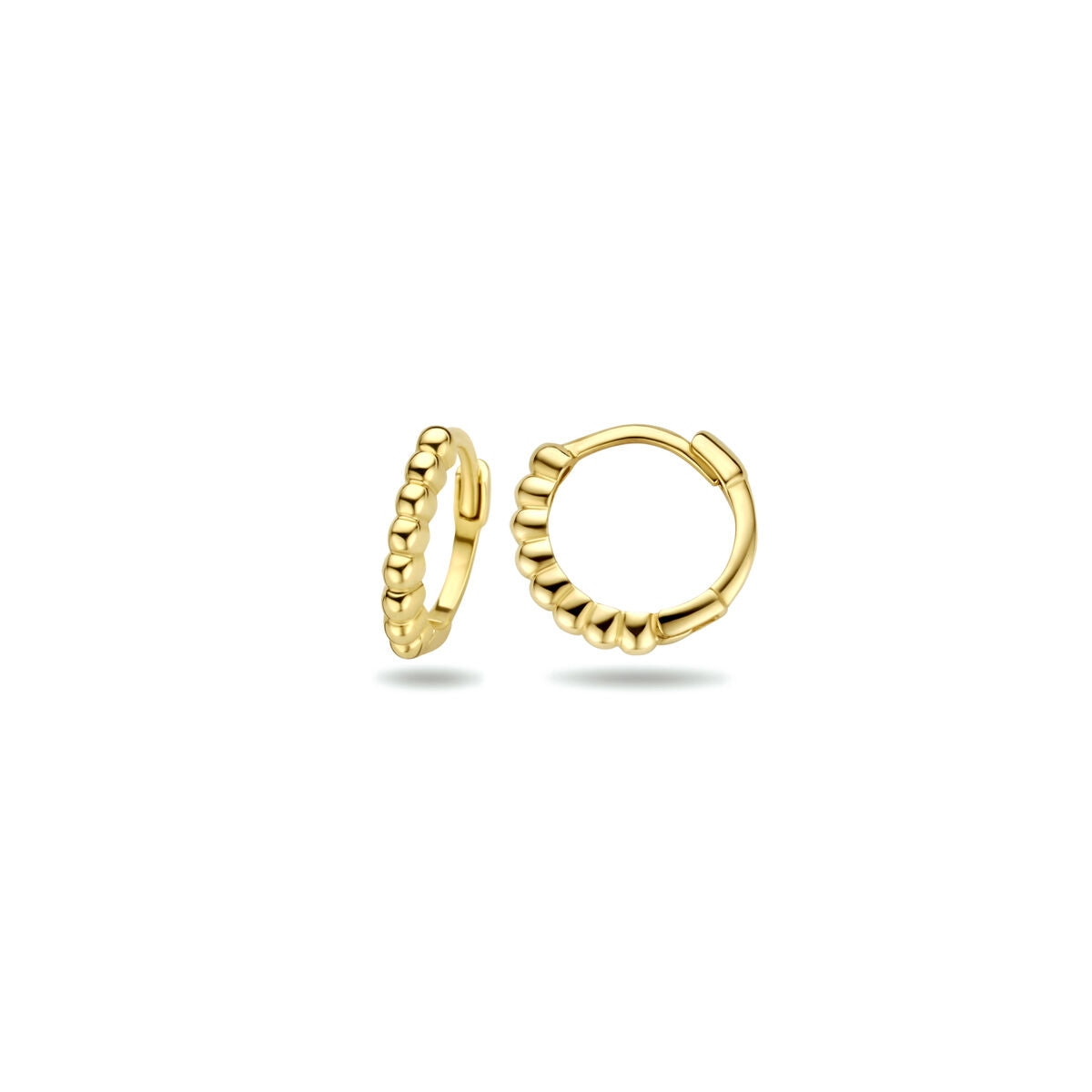 klapoorringen bolletjes 10 mm 14K geelgoud