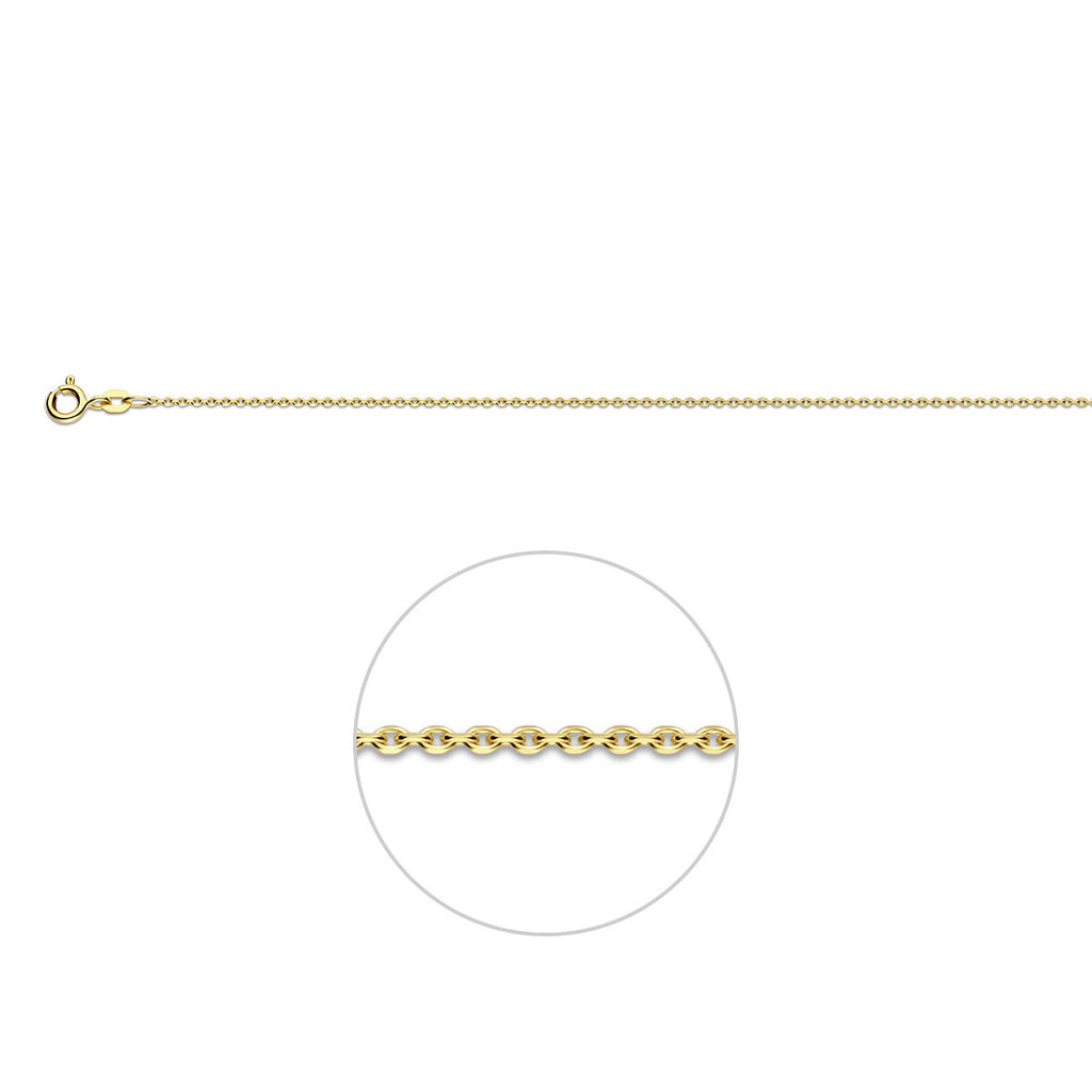Anker diamantiert 1,1 mm 14K Gelbgold