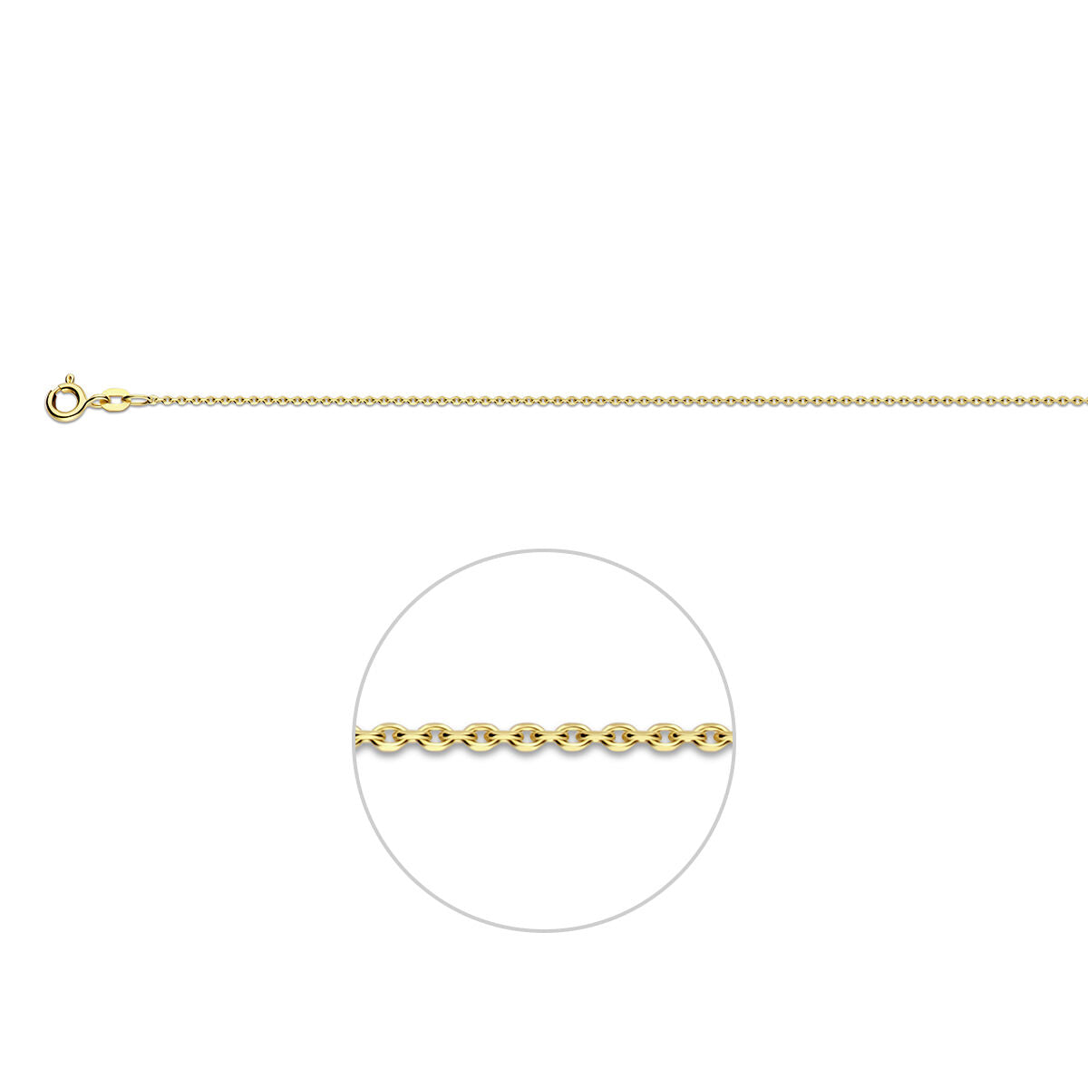 Anker diamantiert 1,1 mm 14K Gelbgold