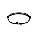 Armband schwarz Satin 13 - 26 cm 14K Gold mit Gummi/Nylon/Leder