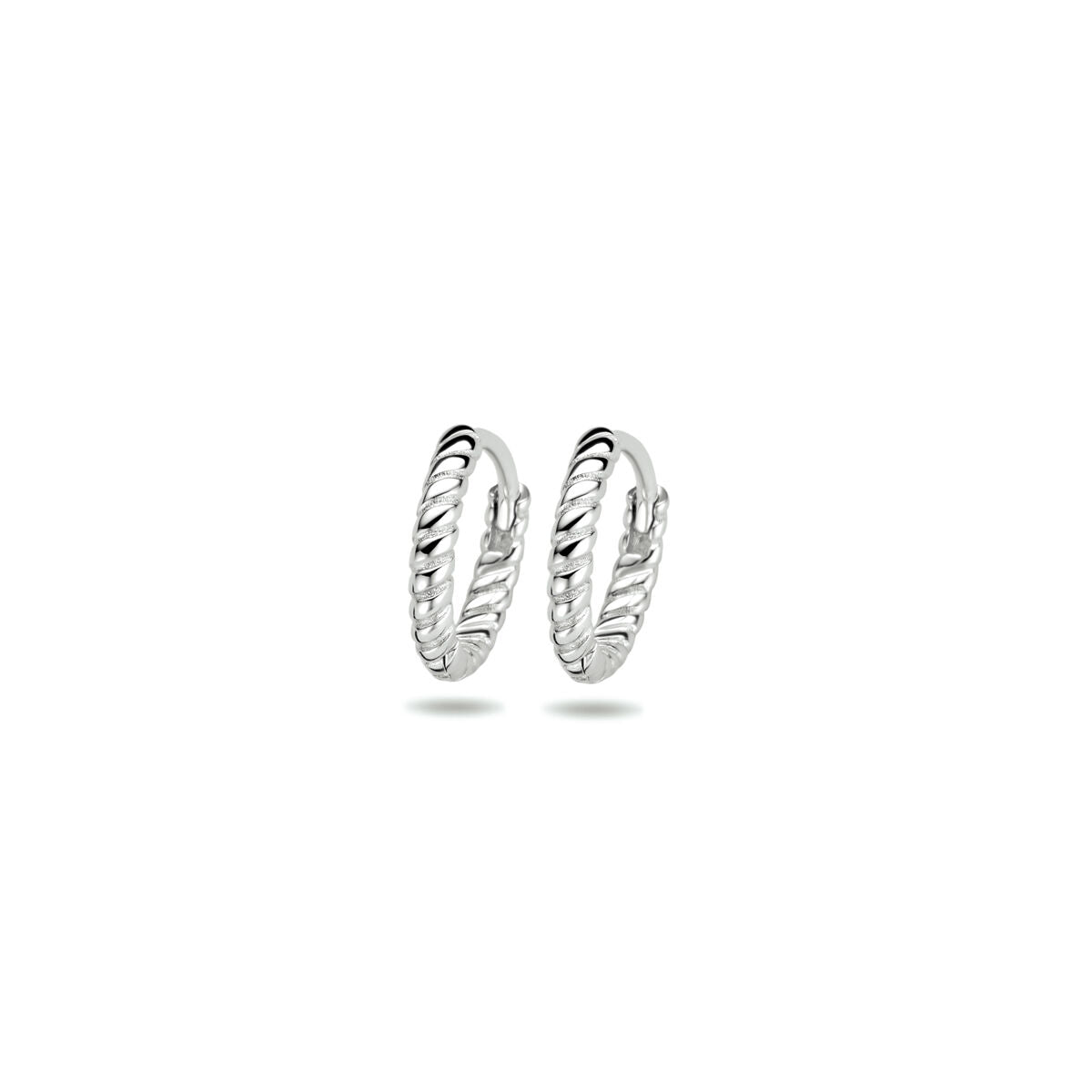 klapoorringen gedraaid 11 mm zilver gerhodineerd