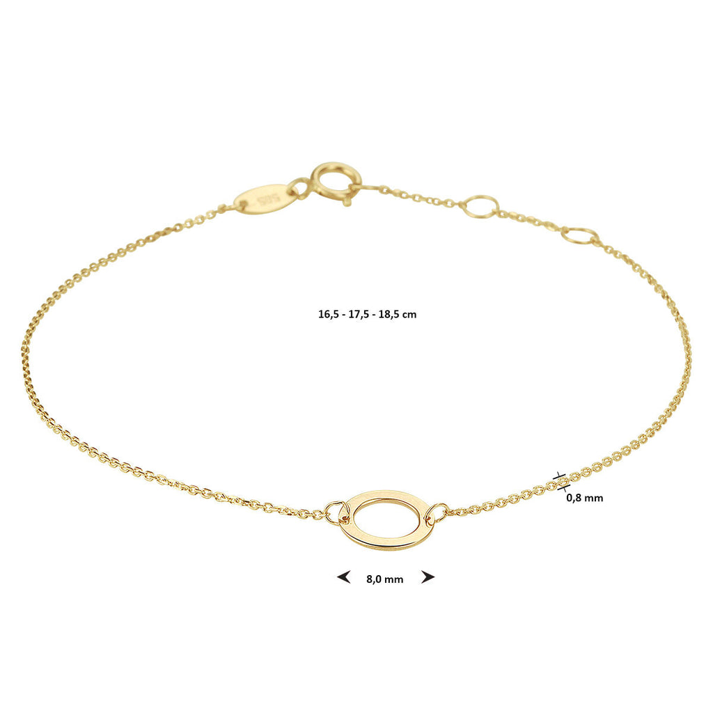 Armband rund 16,5 - 17,5 - 18,5 cm 14K Gelbgold