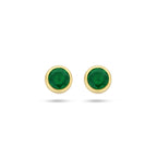 Ohrstecker grün Achat 4,5 mm 14K Gelbgold