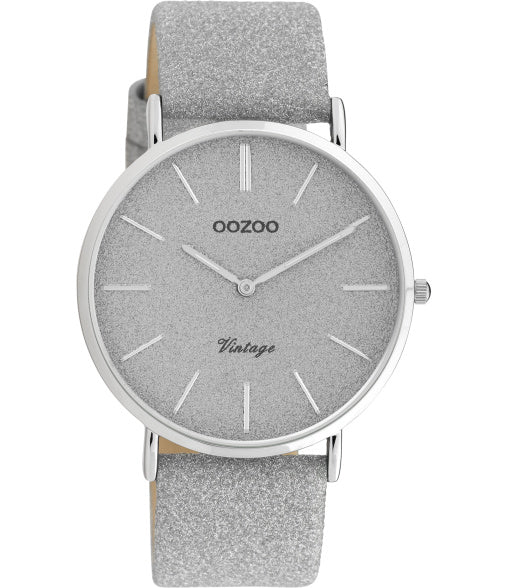 OOZOO Vintage ganz glitzernd Silber 40 mm C20200