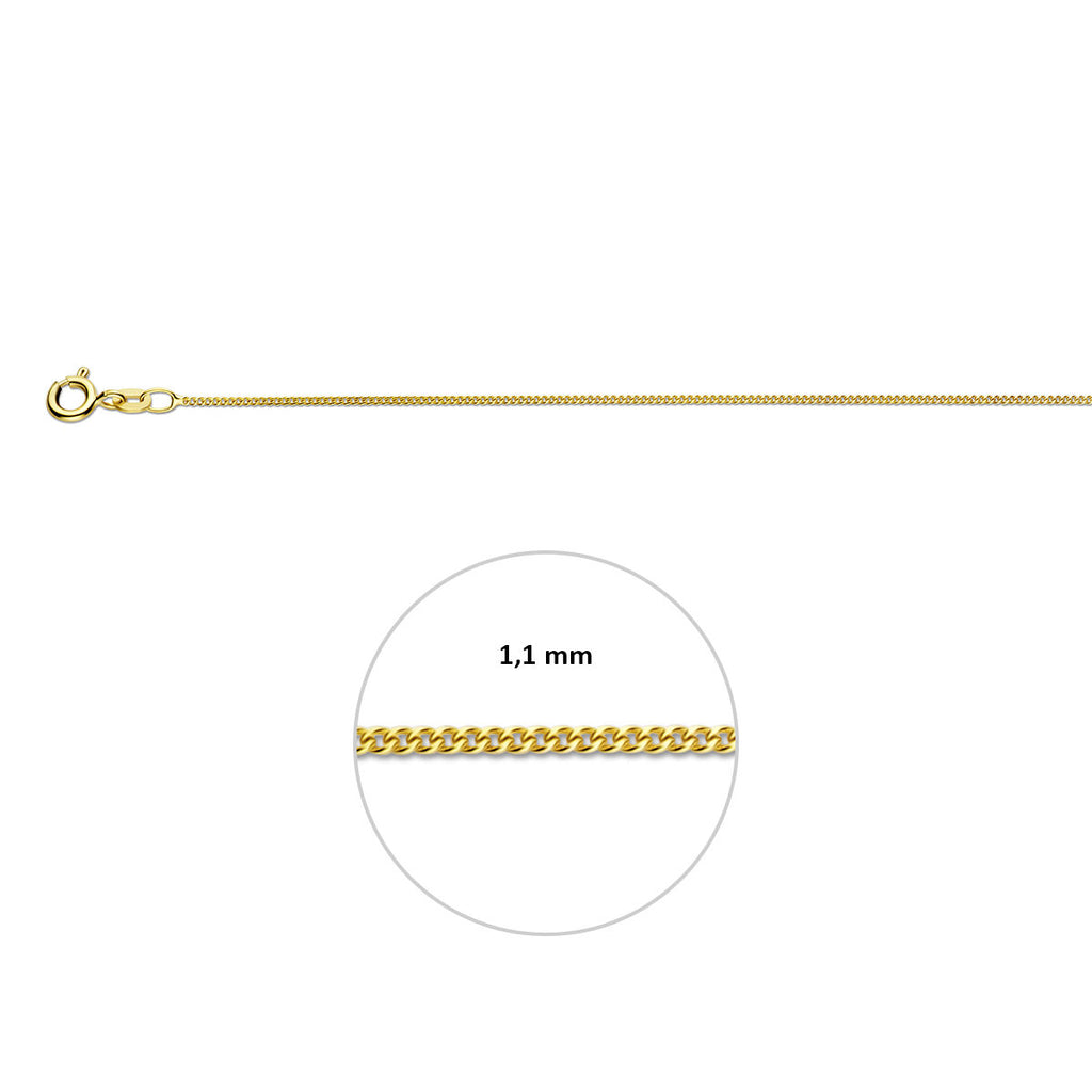 Gourmetkette 1,1 mm 14K Gelbgold