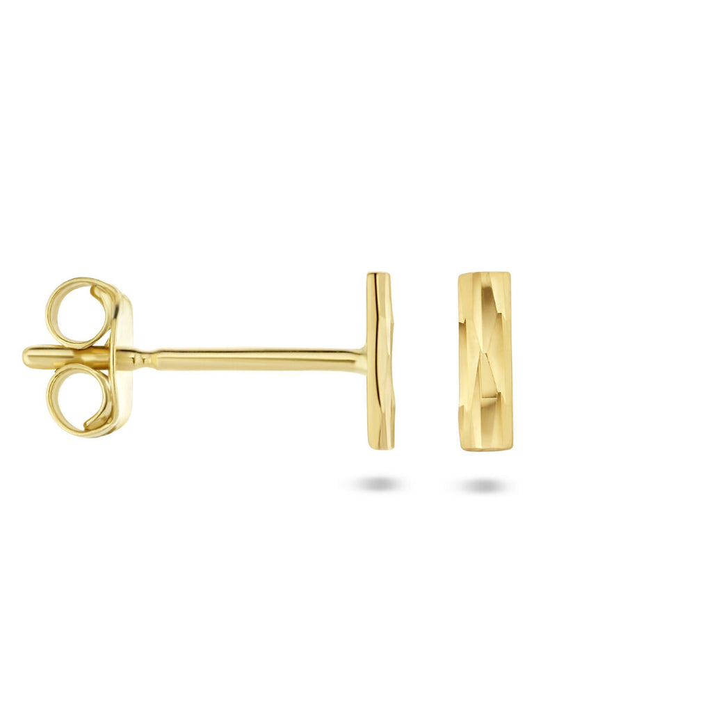 Ohrstecker, diamantiertes 14K Gelbgold