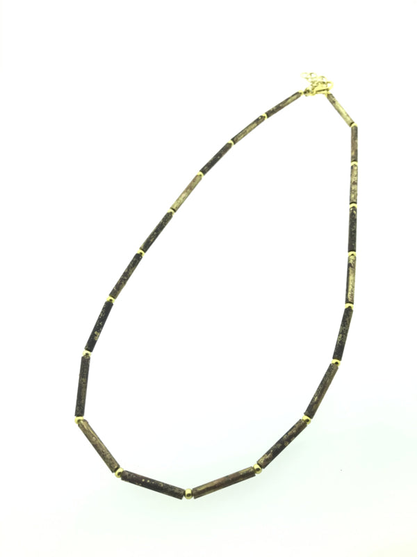 Handgemaakt gepatineerd collier staafjes