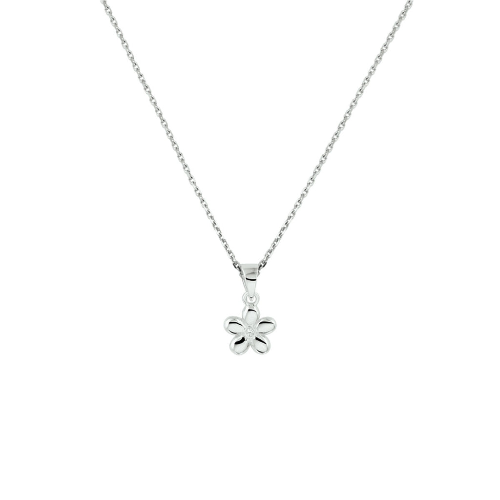 Halskette Blume 1,1 mm 36 + 4 cm Silber rhodiniert