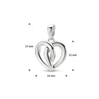 hanger hart zilver gerhodineerd