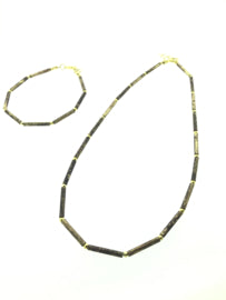 Handgemaakt gepatineerd collier staafjes