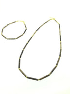 Handgemaakt gepatineerd collier staafjes