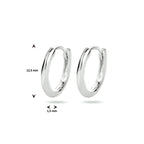 klapoorringen half rond zilver gerhodineerd