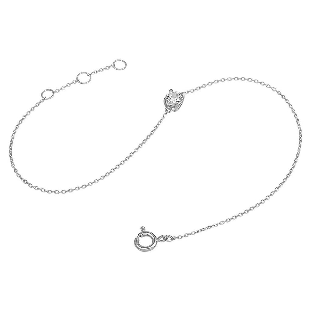 Armband Zirkonia 16,5 - 17,5 - 18,5 cm 14K Weißgold