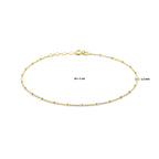 Fußkettchen Kügelchen 1,3 mm 24 + 2 cm 14K Gelbgold
