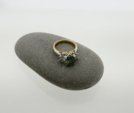 Handgemaakte zilveren tourmaline ring