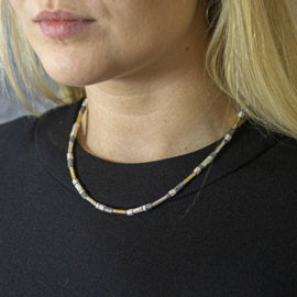 Collier zilver oxy + Verguld