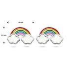 Ohrstecker Emaille Regenbogen rhodiniert