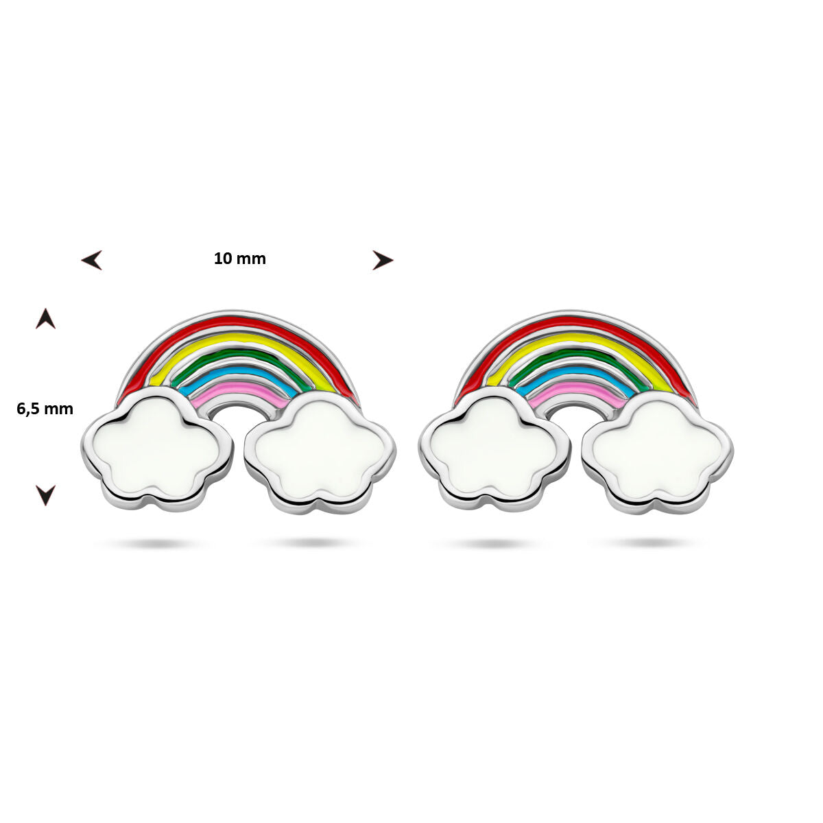 Ohrstecker Emaille Regenbogen rhodiniert