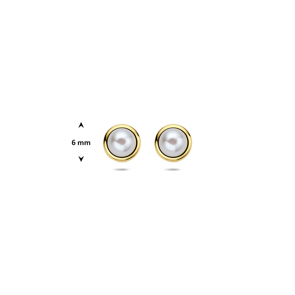 Ohrstecker Perle 6 mm 14K Gelbgold
