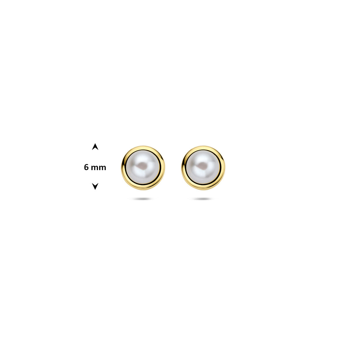 Ohrstecker Perle 6 mm 14K Gelbgold