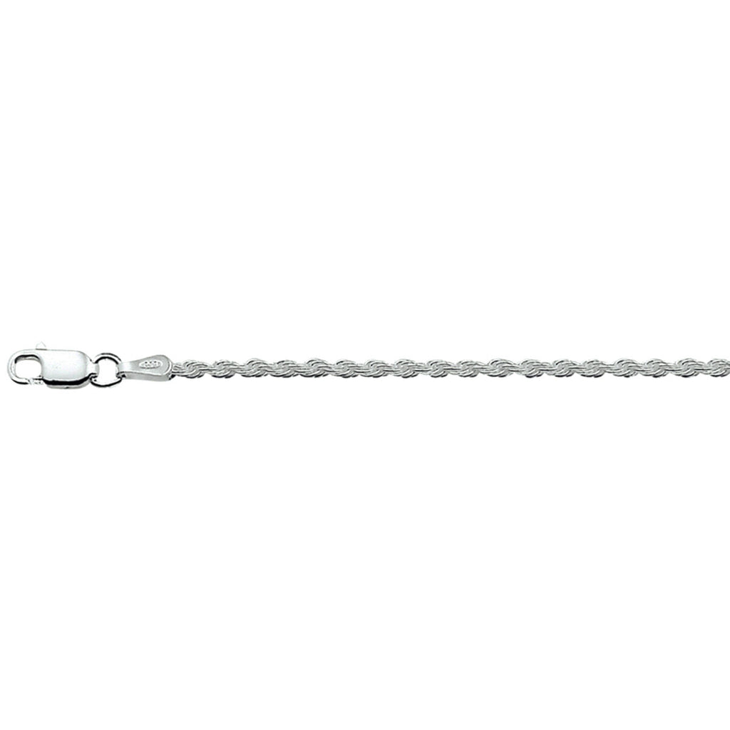 Fußkettchenschnur 2,0 mm 24 - 26 cm Silber rhodiniert