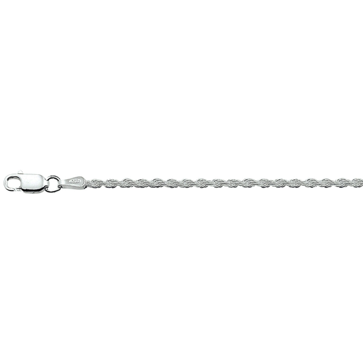 Fußkettchenschnur 2,0 mm 24 - 26 cm Silber rhodiniert