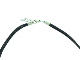 Handgemaakt Multi collier met vierkante blokjes op rubber