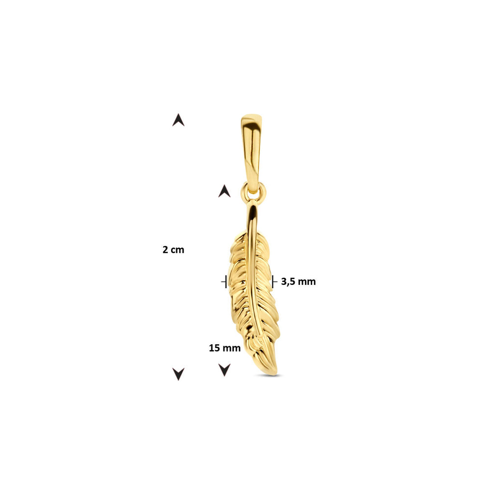 Anhänger Feder 14K Gelbgold