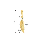 Anhänger Feder 14K Gelbgold