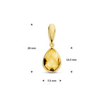 Anhänger Citrin 12,5 mm 14K Gelbgold