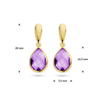 oorhangers amethist 20 mm 14K geelgoud