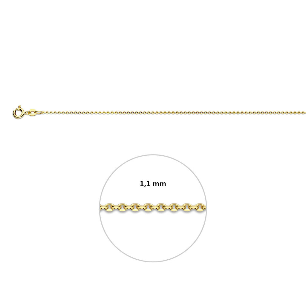Anker diamantiert 1,1 mm 14K Gelbgold