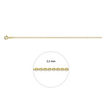 Anker diamantiert 1,1 mm 14K Gelbgold