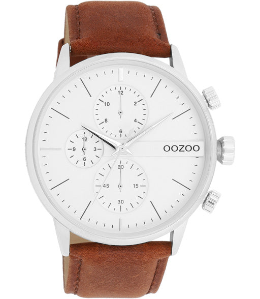 OOZOO Timepieces bruin/wit 45 mm C1120
