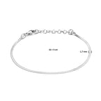 Armband Schlange flach 1,7 mm 16 + 3 cm Sterlingsilber rhodiniert