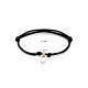 Armband schwarz Satin 13 - 26 cm 14K Gold mit Gummi/Nylon/Leder