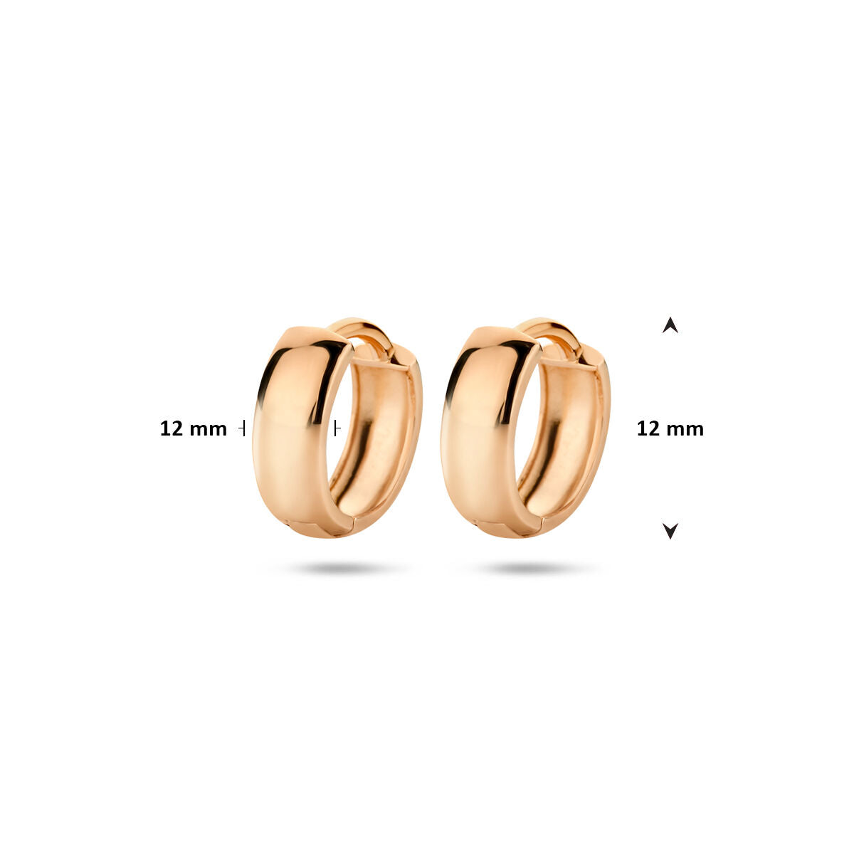 Klappohrringe 12 mm 14K Roségold