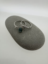 Handgemaakte zilveren moissanite ring