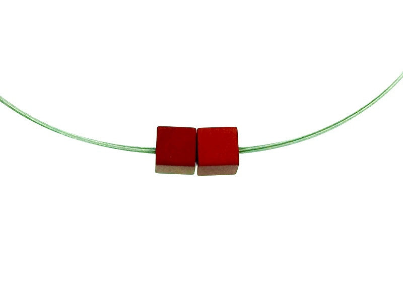 Handgemaakt collier magneet vierkantjes