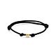 armband satijn zwart 13 - 26 cm 14K goud met rubber/nylon/leer