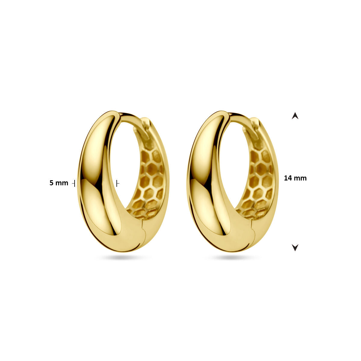 Klapoorringen 14k geelgoud