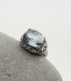 Handgemaakte zilveren topaz ring