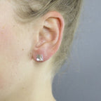 Zilveren vierkante oorstekers