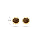 Ohrstecker Rauchquarz 4,5 mm 14K Gelbgold