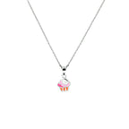 Halskette Cupcake Emaille 36 + 4 cm Silber rhodiniert