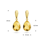 oorhangers citrien 20 mm 14K geelgoud