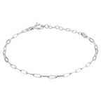 Armband Büroklammer Flachrohr 2,4 mm 16 + 3 cm Silber rhodiniert