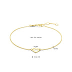 Armband Herz 16,5 - 17,5 - 18,5 cm 14K Gelbgold