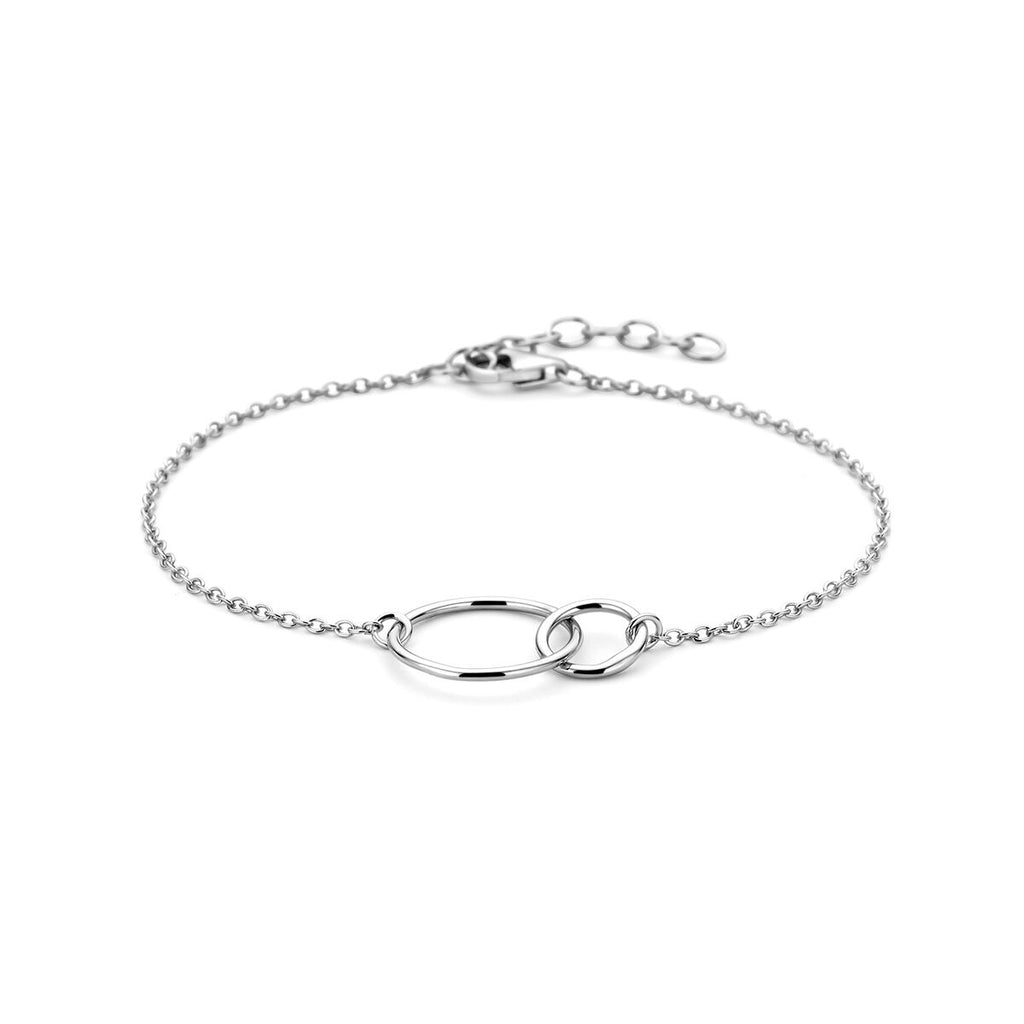 Armband Kreise 16 + 2,5 cm Silber rhodiniert